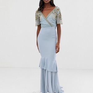 Embellished tiered dress